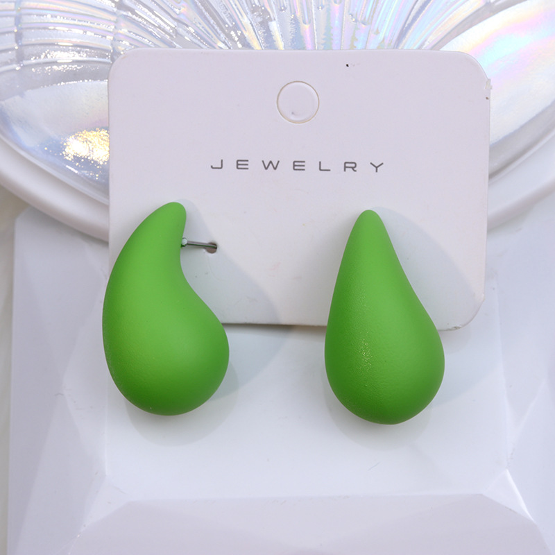 Pendientes colgantes de gota de agua con cúpula gruesa multicolor para mujer y niña, aretes grandes de acrílico con forma de lágrima, joyería ligera para las orejas Dupes: Rojo óxido