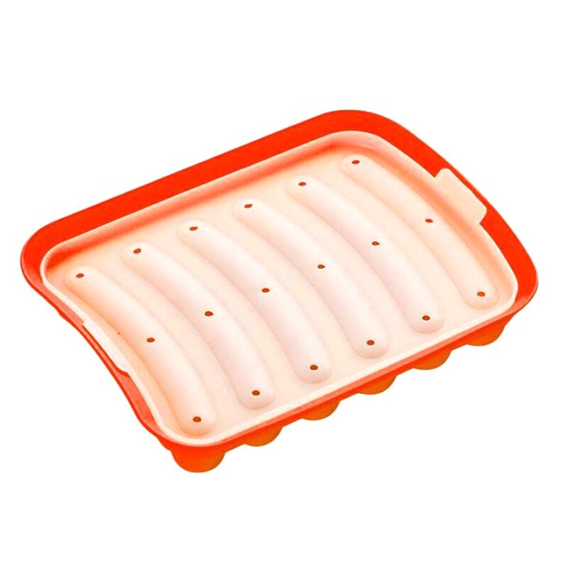 6 Grids Siliconen Worst Mould Mold Diy Maker Voor Maken Bratwurst Honden HKS99: A