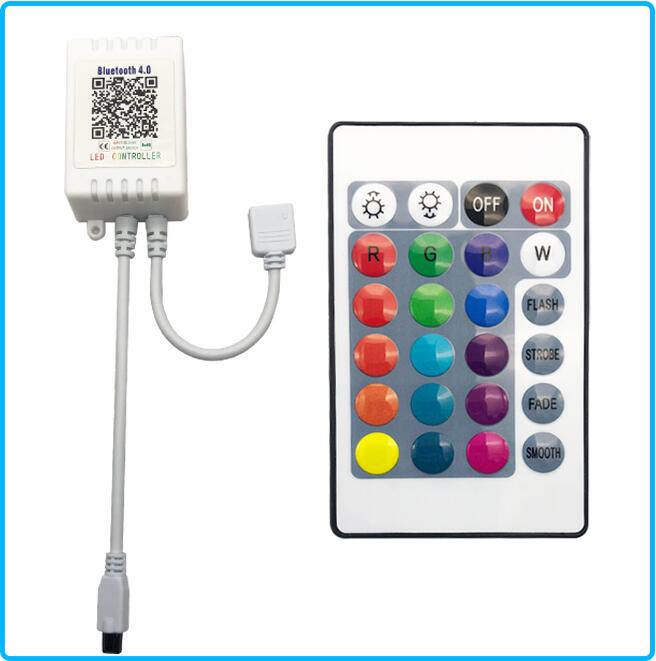 Led RGB Controller 24 Keys LED IR Bluetooth Controller 24 key RGB Controller For LED Strip SMD 5050/3528 LED Remote: white