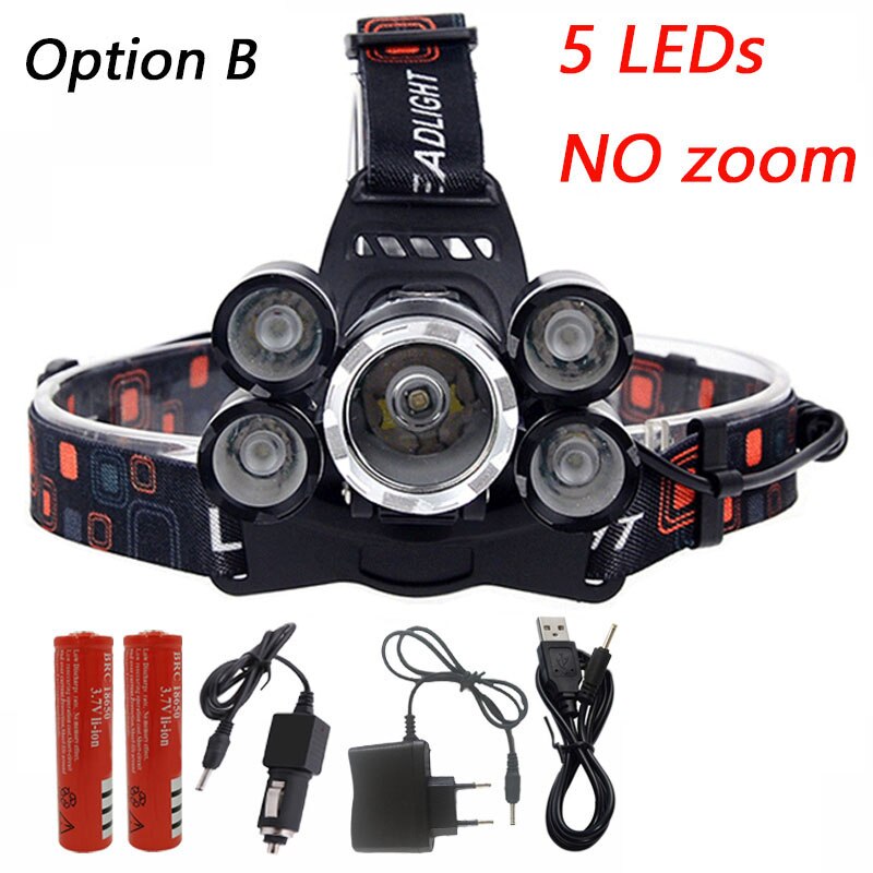 Linterna frontal Z40 de 5000 lúmenes CREE XML T6 linterna LED para cabeza linterna de cabeza con batería 18650 4 modos linterna: Option B