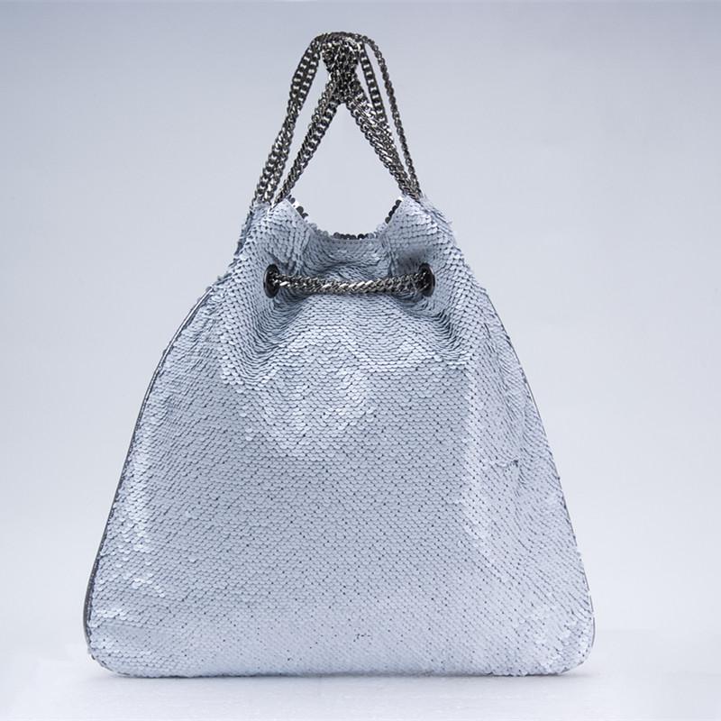 Sacs à main à paillettes sirène pour femmes, sac à paillettes avec perles pour femmes, fourre-tout de luxe, fourre-tout avec chaîne féminine, sacs à main de soirée