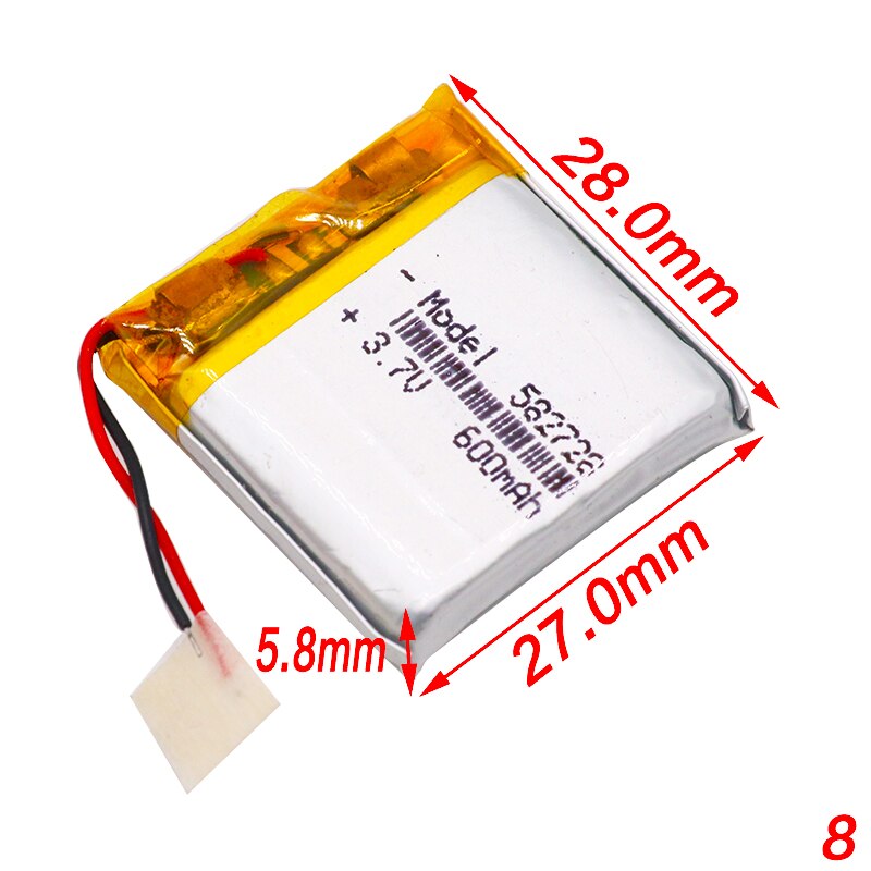 Batería recargable de polímero de litio, pilas Lipo para Altavoz Bluetooth, PDA, notebook, GPS, 3,7 V, 600mAh, 582728, 1/2/4 piezas
