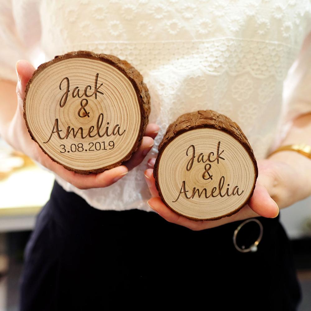 Rustic Wedding Ring Box - Natural Wood - Personalized Engagement Holder - Ring Bearer Box