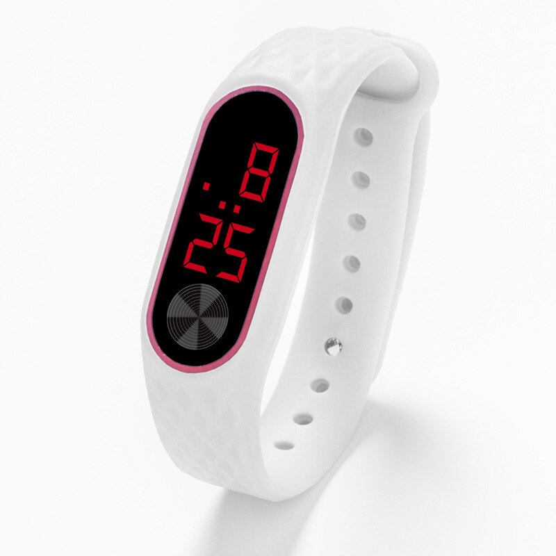 Børn digitalt ur elektronisk armbåndsur led digital ur til børn stilfuldt bånd til drenge piger ur studerende urbånd: Hvid rød