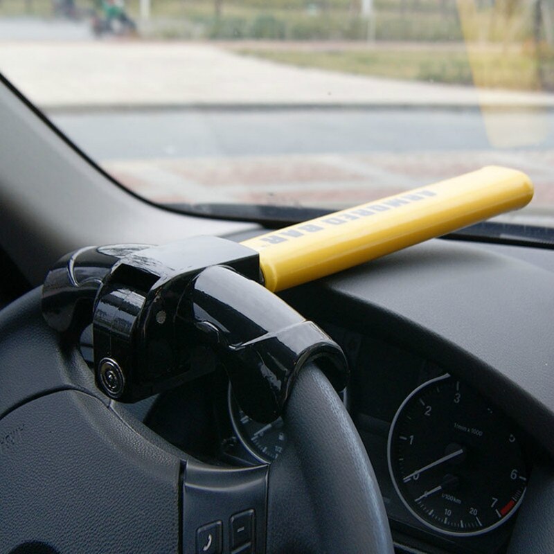1 stk tyverisikring universal t-lås bil ratlås rund lås bil rat dørlås bil sikkerhedsforsyninger