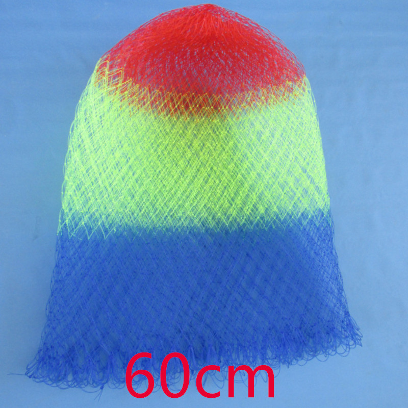 3 Sizes Nylon Fishing Nets Collapsible Fishing Tools Rhombus Mesh Hole Depth Folding Nylon Landing Dip Net: 60 cm