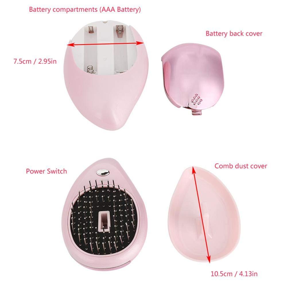 Mini peine eléctrico para el pelo cepillo de pelo de masaje, peine iónico negativo portátil para quitar el pelo, cepillo antiestático para el cabello para niñas