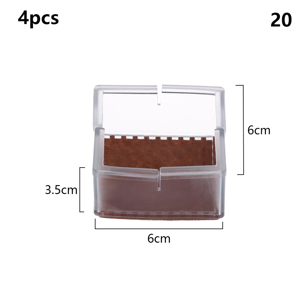 Pieds en caoutchouc protecteurs coussinets fond rond Silicone Table jambe couverture anti-dérapant meubles nivellement pieds chaise Table protecteurs de sol: 20