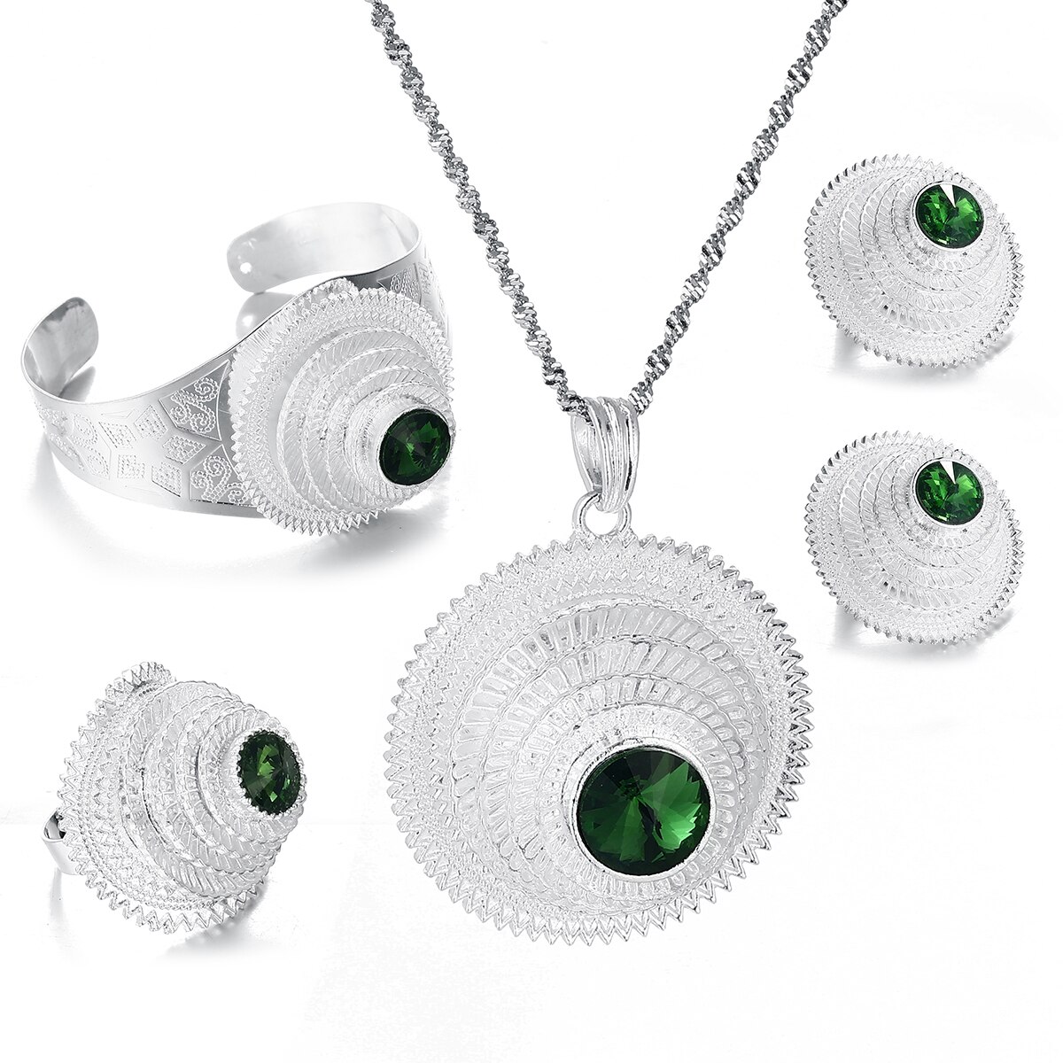 Nigeria Eritrea Kenya Habesha Style Coptic Cross Gold Color Ethiopian Jewelry Sets