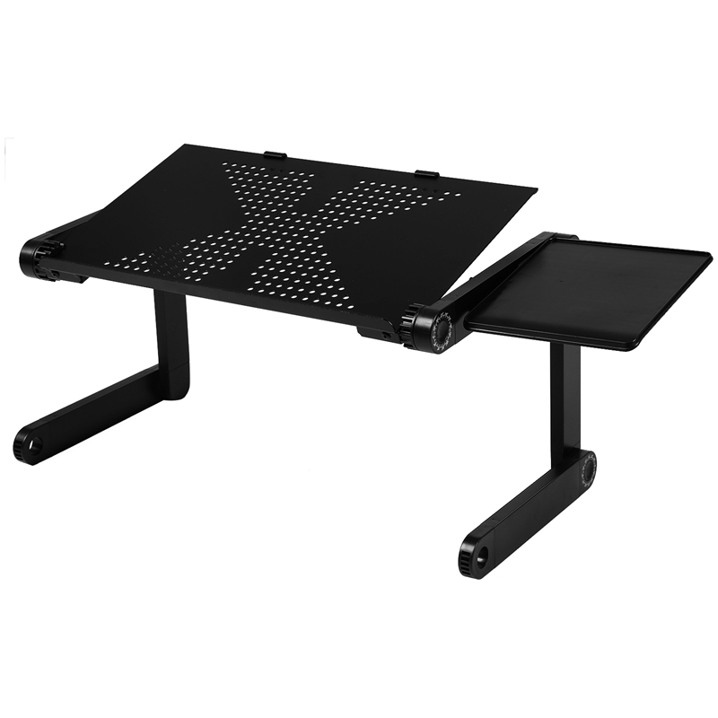 Portable Foldable Adjustable Laptop Desk Computer Table Stand Tray For Sofa Bed Black: Default Title