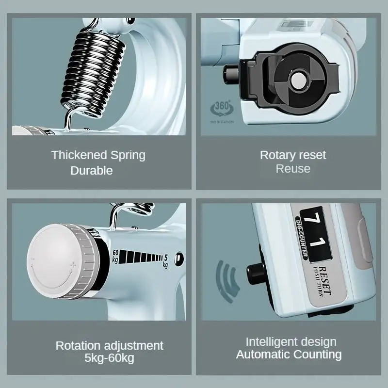 Renforceur de poignée réglable 5-60kg, entraîneur de poignée avec contre-poignet, avant-bras et exercice de main pour la Construction musculaire