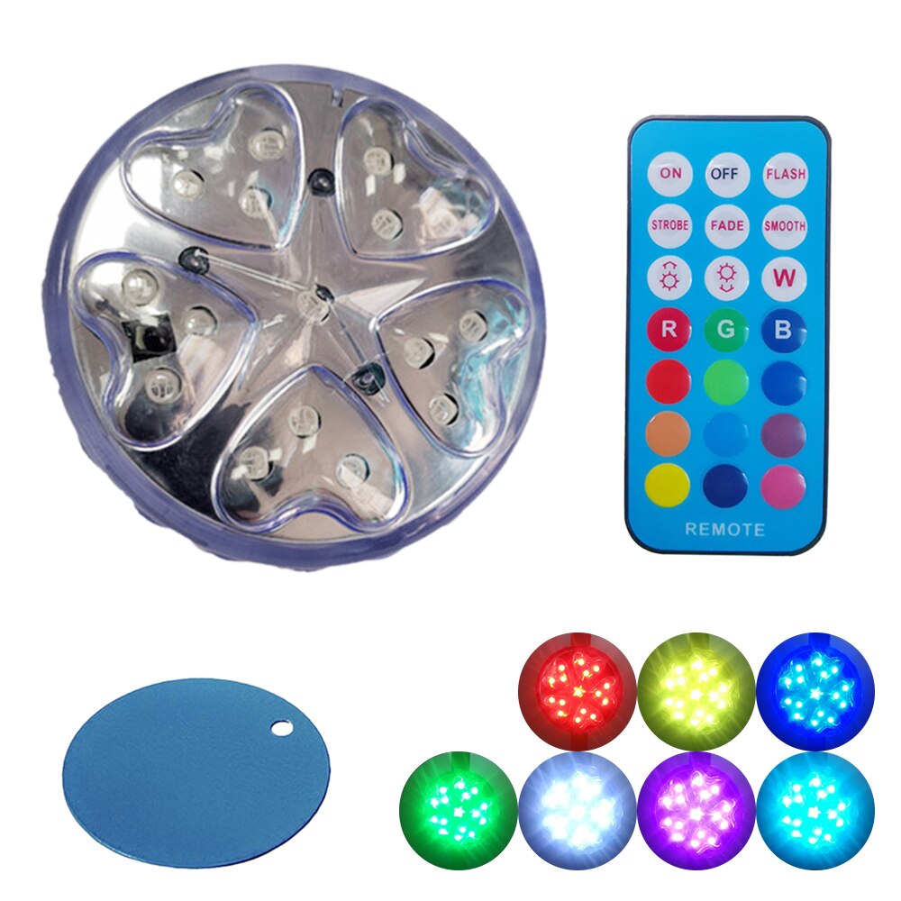 Dimmable LED RGBW Submersible Light With IR Remote Control Swimming Pool Light Underwater IP68 Tea Night Light for Pond: 1pcs