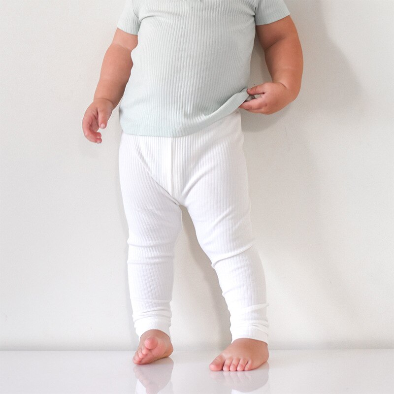 Pantalones de punto para bebé, ropa para niño y niña, estilo de , pantalones largos informales de Color sólido, primavera y otoño