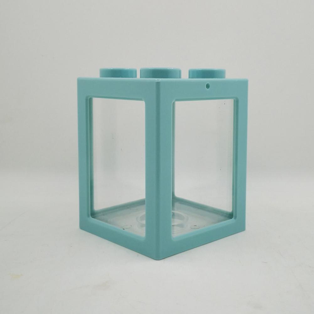 Aquarium Stapelen Ecologische Emmer Aquarium Algen Bal Spider Doos Kleine Mini Reptiel Rij Cilinder Landschap Seawe: Light blue