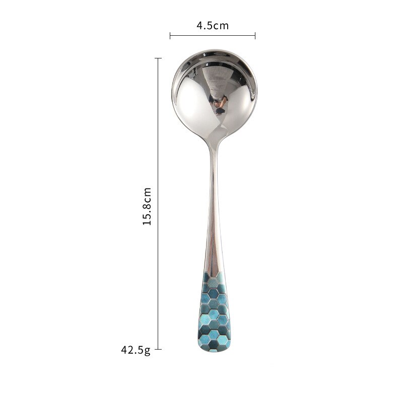 304 Roestvrij Stalen Lepel Keuken Koken Lepel Dessert Accessoires: Blue