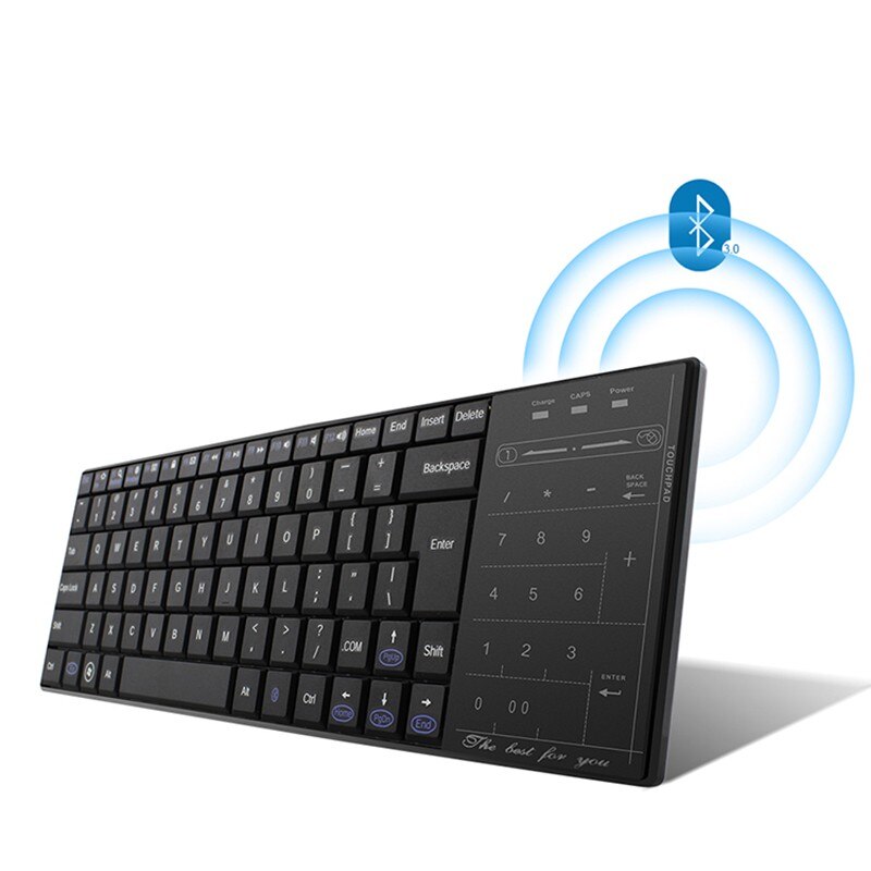 Super Dünne Dünne Mini Drahtlose Bluetooth Tastatur mit Touchpad für Fenster Mac Laptop PC Android Clever Telefon drahtlose tastatur