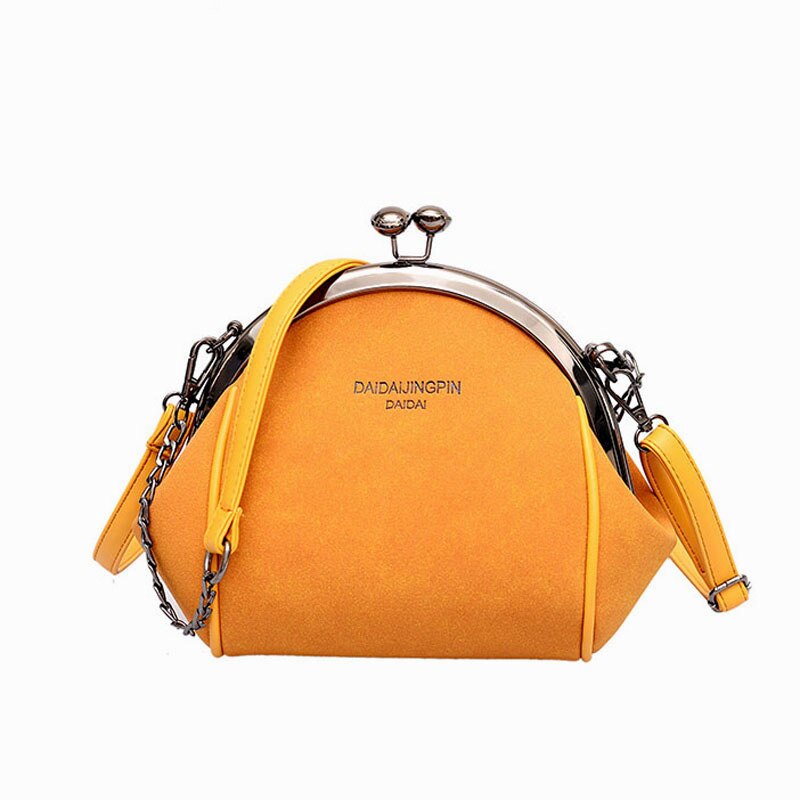 Bolso de hombro informal con solapa para mujer, bandolera pequeña, colores caramelo: Marrón