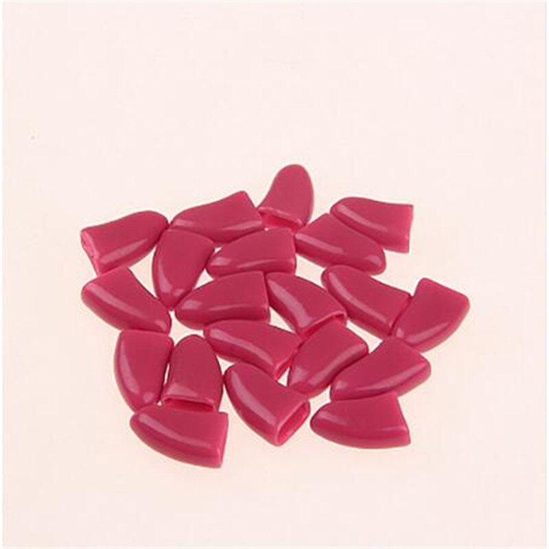 Colorful 20pcs Cats Dogs Paws Caps Protective Nail Claw Cap+ Adhesive Glue Soft Rubber Pet Nail Cover Pet Supplies Chihuahua: Purple / XL