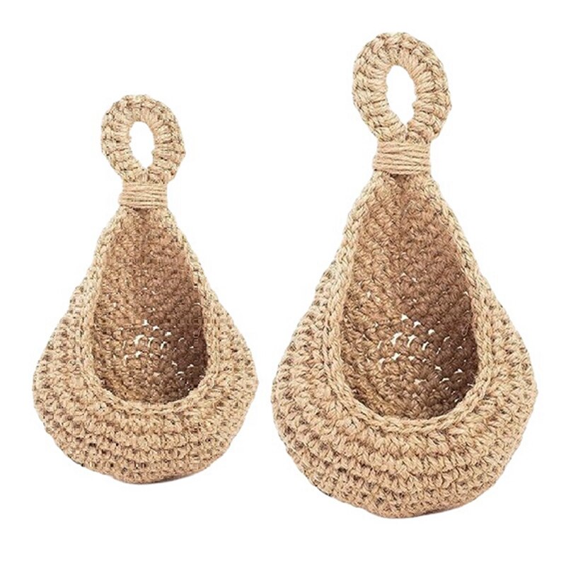 Panier de rangement de pommes de terre et d&#39;oignon en Jute, pour garde-manger, décor de cuisine Boho, paniers de fruits suspendus pour la cuisine: Default Title