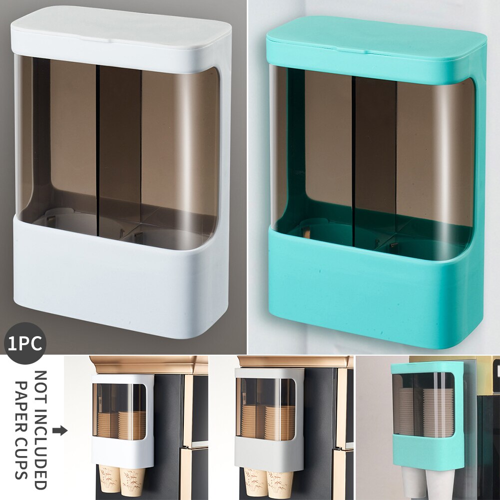 Easy Install Home Office Cup Dispenser Wall Mounted Water Cooler Double Tube Pull Type Large Capacity Space Saving Dustproof