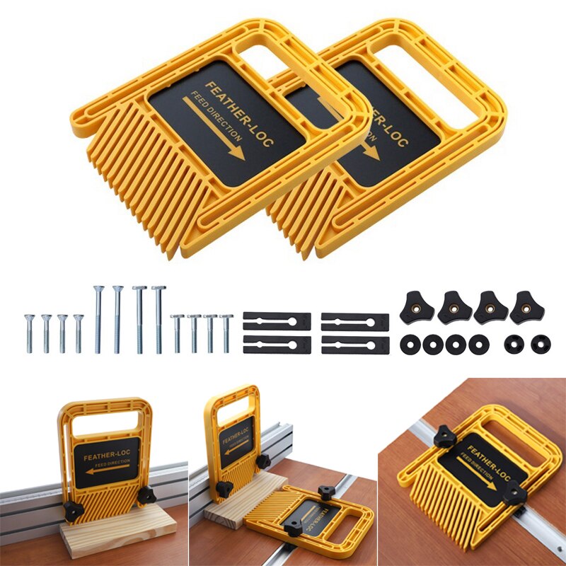 Extended Feather Loc Board Set multi-function Woodworking Engraving Machine Double Featherboard Miter Gauge Slot DIY Tool