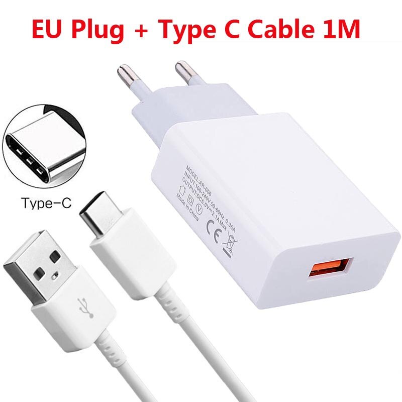 Pour OPPO A5 A8 A9 A52 A72 A92 A91 Redmi 8 8 9 Note 6 7 8 9 10 Pro 9T 8T Prise Téléphone Chargeur Prise Murale Type C Câble de Données: Charger Cable Type C