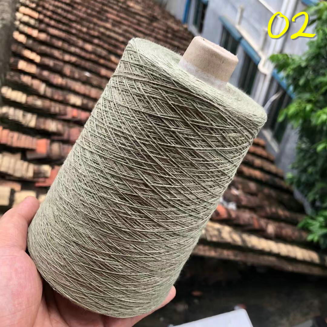 Hilo de lino 500 para tejer, hilo de encaje n. ° 8 para tejer a mano, de ganchillo, de lino natural puro, de verano, ZL59, 100% g: cream green