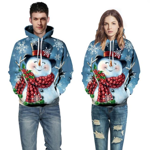Sweat à capuche de skateboard imprimé 3D Animal de noël pour amoureux sweat à capuche à manches longues hauts pour couple et pulls Hip Hop Streetwear: QL-6126 / XXL   XXXL