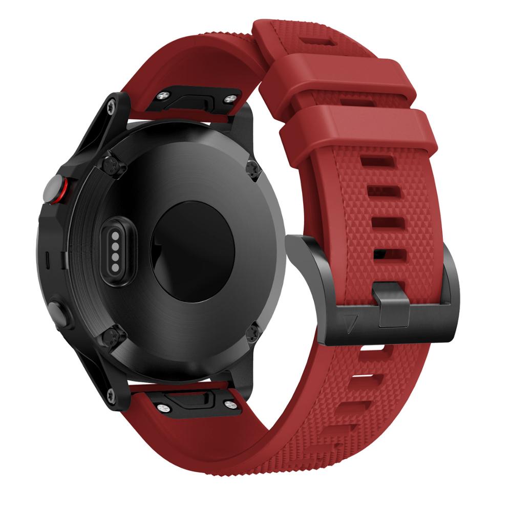 22 MM mode stijl Band Voor Garmin Fenix 5 Horloge Siliconen Polsband Voor Garmin Fenix 5 Plus Band voor Garmin Fenix 6 Horlogeband: Rood / 22mm