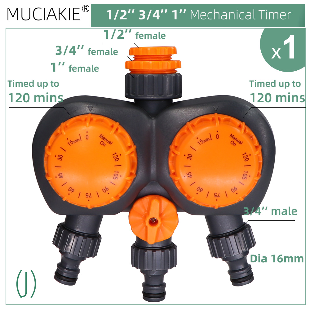 Automatic Water LCD Display Ball Valve Timers Electronic Controller Home Outdoor Waterproof Drip System for Garden Greenhouse: Gold