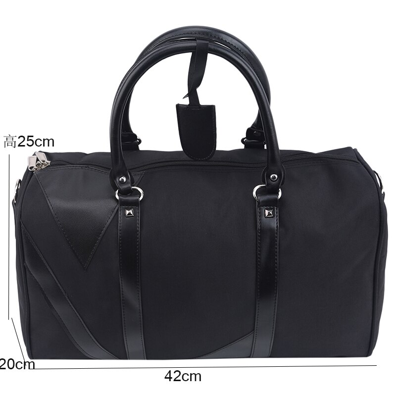 LKEEP Weekend Bag Nylon Travel Bag Men Overnight Duffle Bag Waterproof Cabin Luggage Travel Big Tote Crossbody Gym Bag: Small black
