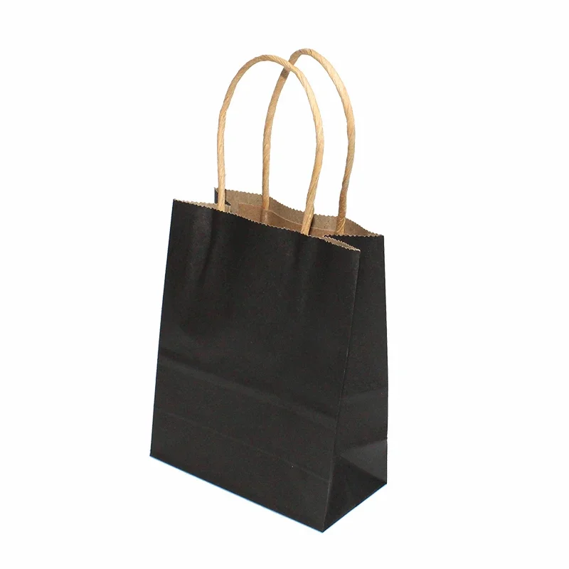 6/12pcs Mini Small Kraft Paper Bag with Handles Festival Bag Candy Shopping Bags: Deep Sapphire / 9.5x9.5x11cm