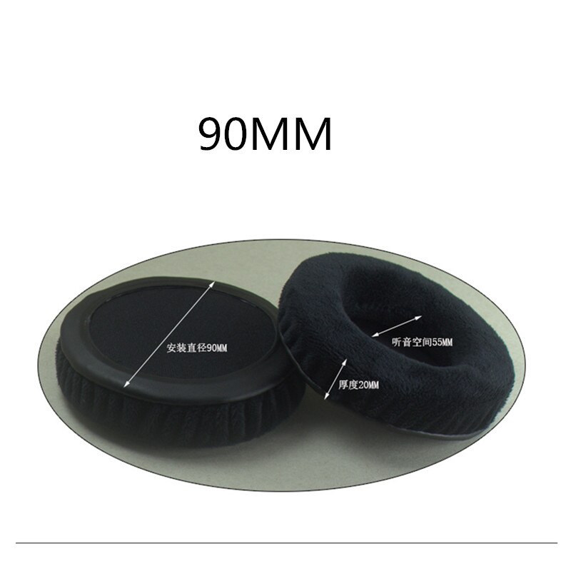 Interchangeable Black Velvet Earphone Set 60 65 70 75 80 85 90 95 100 105 110 115 120 MM Ear Pad Ear Pads Cushions 23 AugZ5: 90MM