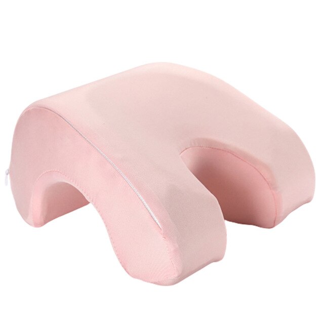 Almohada arqueada de espuma viscoelástica, almohadas arqueadas para aliviar el dolor de cuello, hombros, espalda y brazos, para el hogar, oficina y coche: Pink