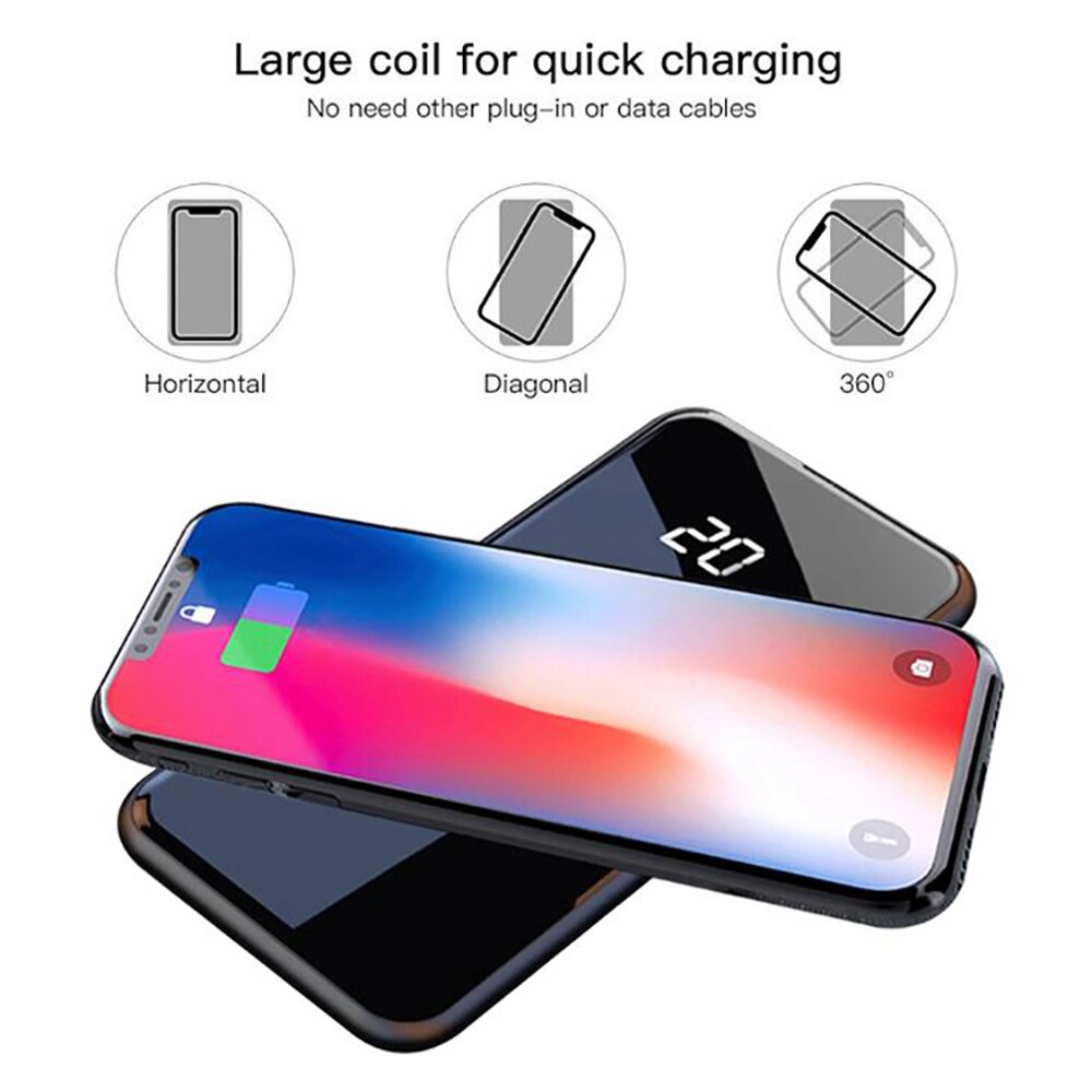 Pinzheng 20000Mah Draadloze Oplader Power Bank Usb Pd Snelle Opladen Powerbank Draagbare Externe Batterij Oplader Voor Iphone Xiaomi