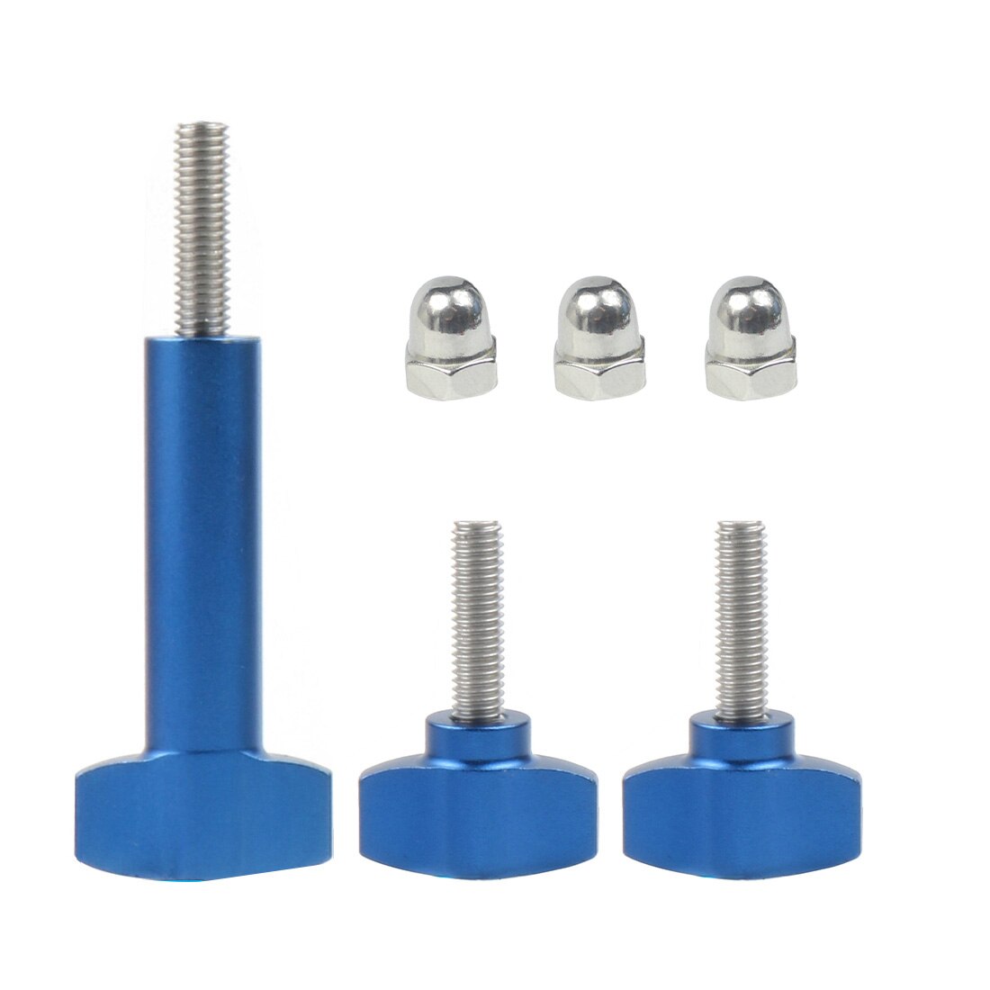 M5 x 18mm Hand Knob Screw Stainless Steel Bolt Metal T Head Hand Tighten Clamping Manual Handle Screw for Gopro 9 8 (Pack of 3): 2xS 1xL Blue Set