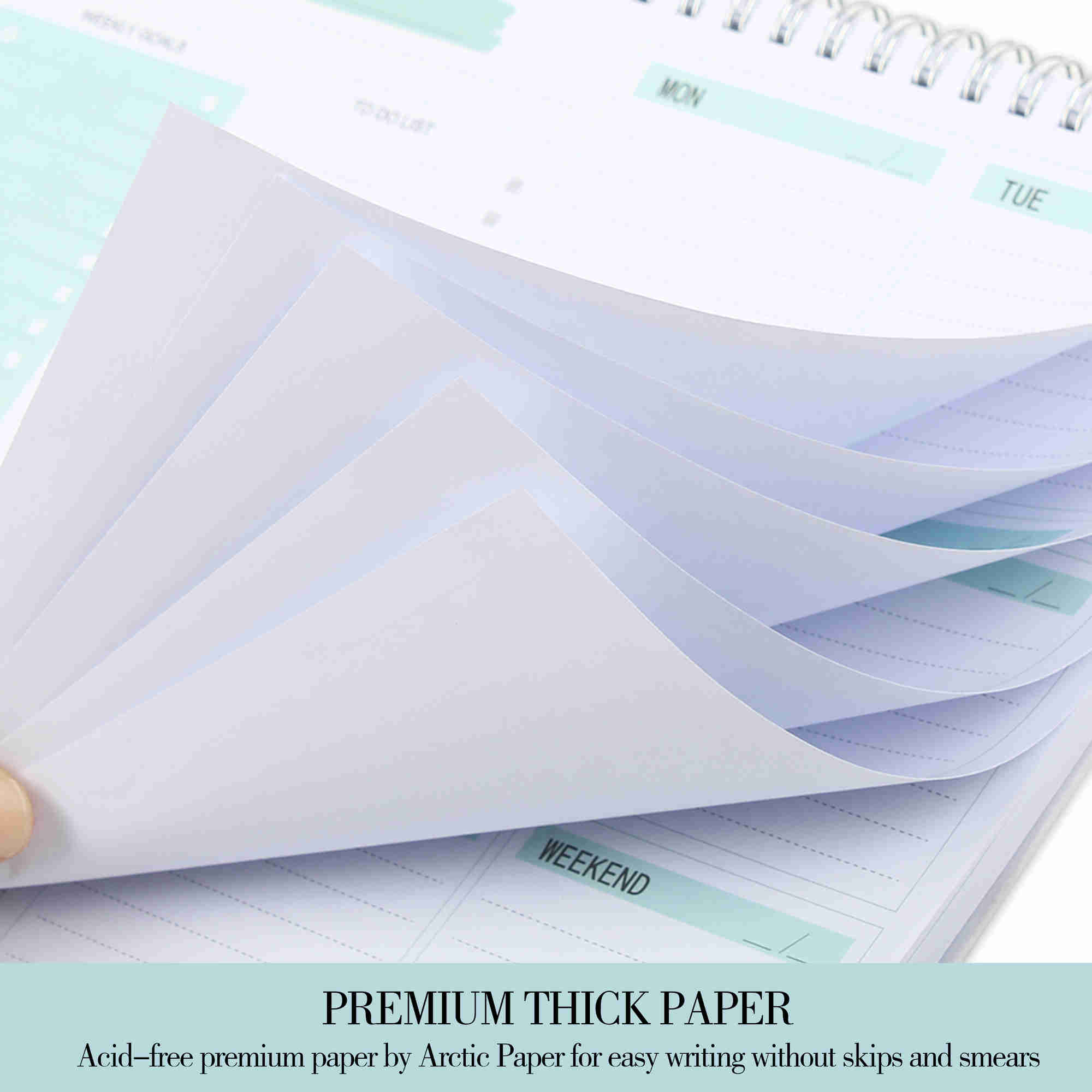 Daily Weekly Non-dated Planner Agendas Desktop Notepad to-Do List Habit Tracker School Office Schedule Stationery