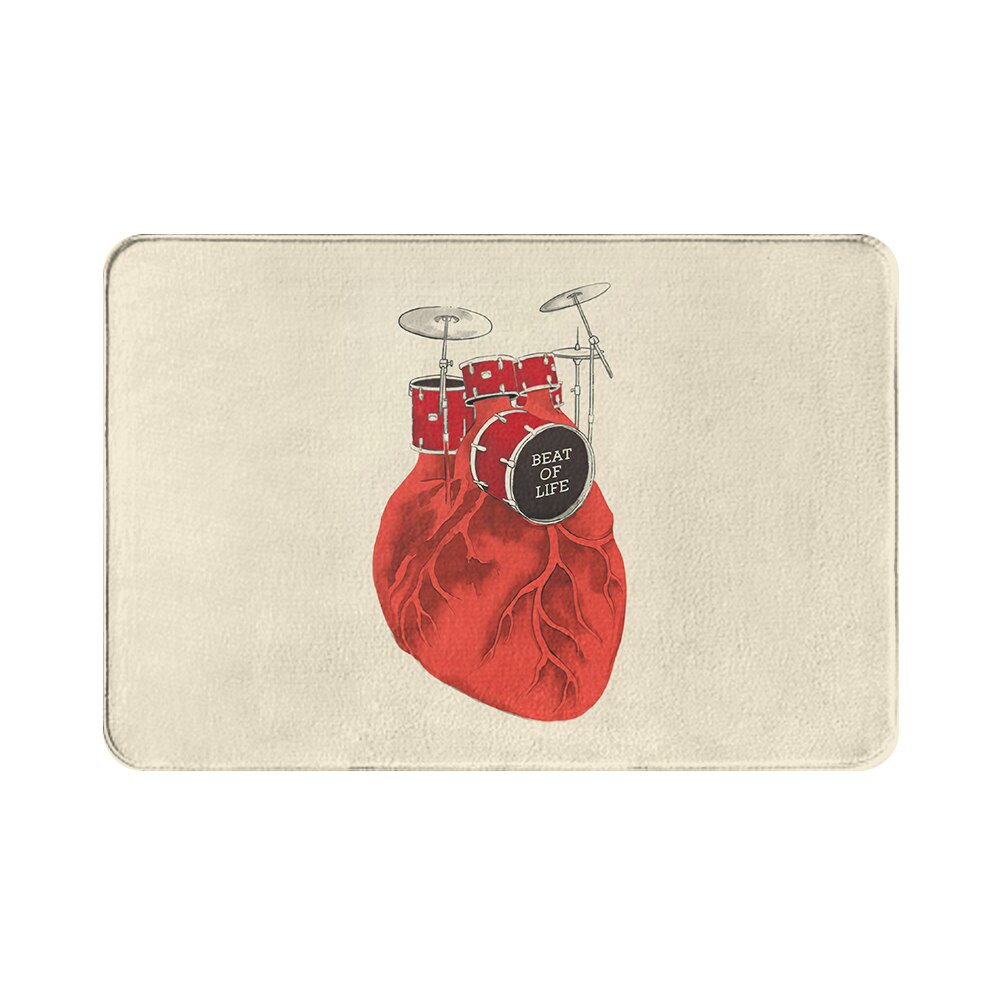 Alfombra con forma de corazón para decoración del hogar, felpudo absorbente, antideslizante, para entrada de baño, interior, cocina, 1 pieza