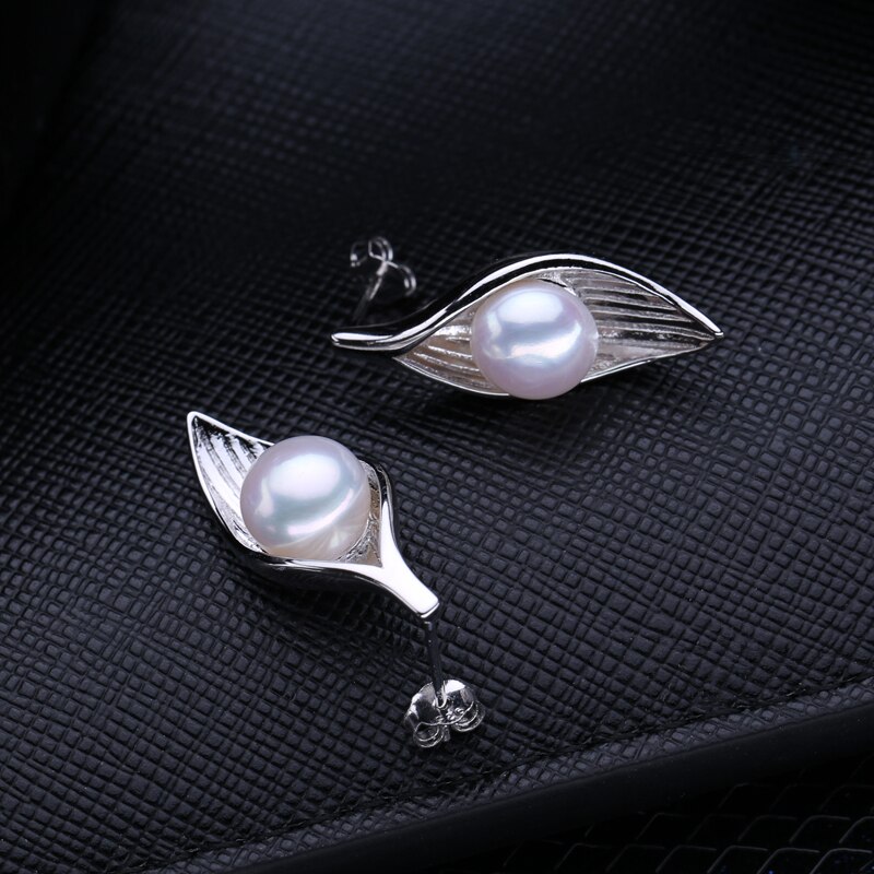 FENASY leaves leaf Necklace earings freshwater Pearl Jewelry Sets for Women S925 sterling silver Pearl Necklace Earring