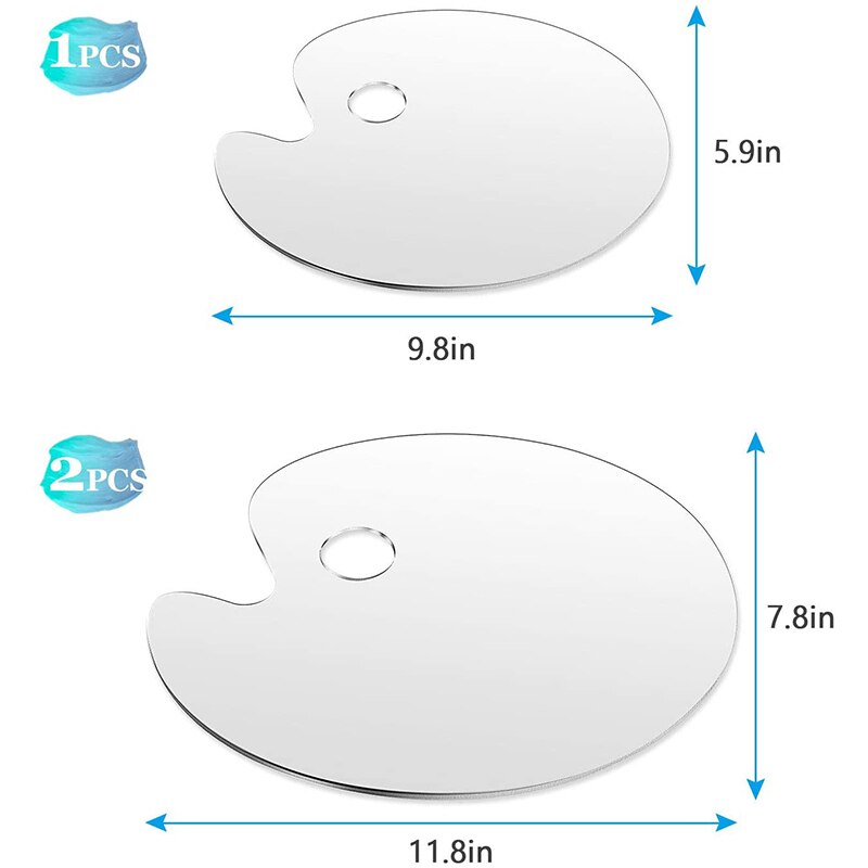 3 Pieces Paint Palette Acrylic Paint Palette Art Paint Tray for DIY Art Craft Drawing Painting, 2 Sizes