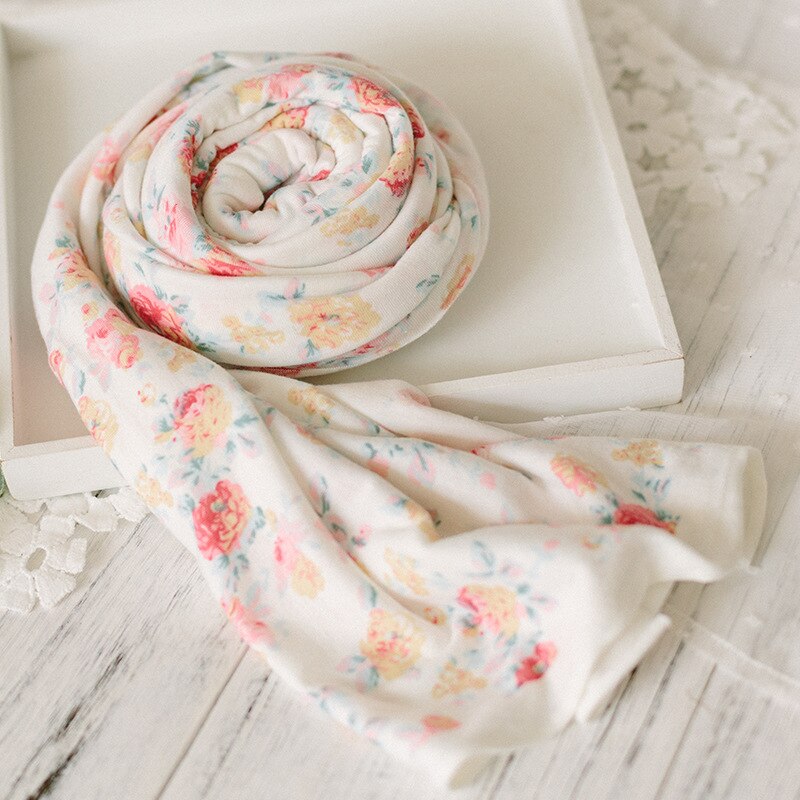 45x168cm Newborn Photography studio Props Cotton stretchy Wrap Cloth Floral wrap For Infant Accessoire Baby wrap