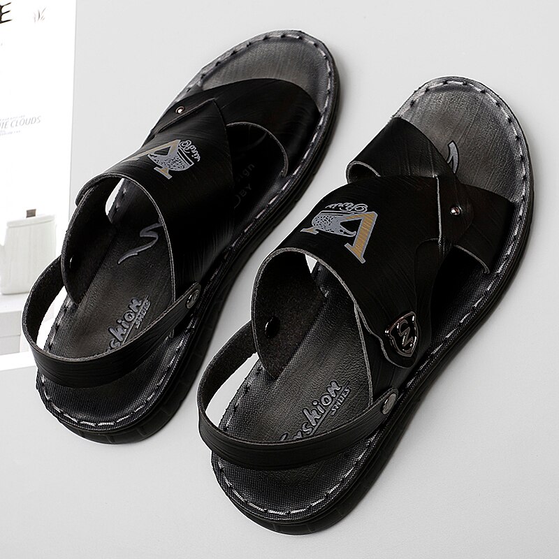 Pu Lederen Heren Wandelschoenen Zomer Strand Sandalen Man Platte Outdoor Slippers Mannelijke Zwemmen Schoeisel Sneakers Maat 38-44