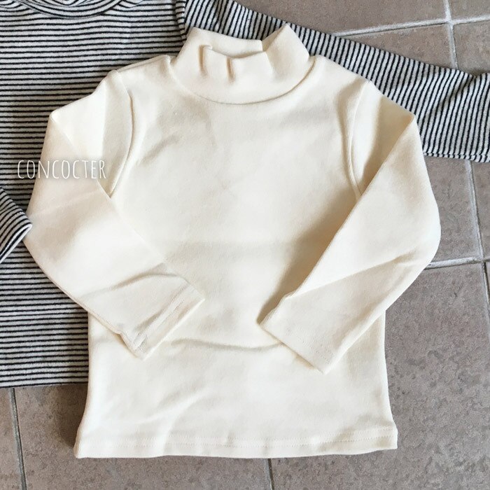 Baby Jongens Lange Mouw T-shirt Tops Solid Katoen Half Hoge Kraag Lange Mouw Tops Bottom Shirt Kid Meisjes Kleding