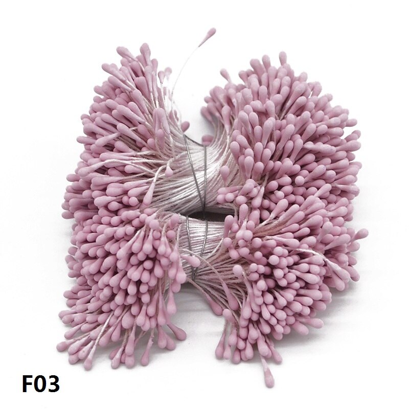 400pcs/lot Mini Flower Stamen Pistil DIY Artificial Double Heads Floral Stamens Home Wedding Decoration Cake Flowers Accessories: F03