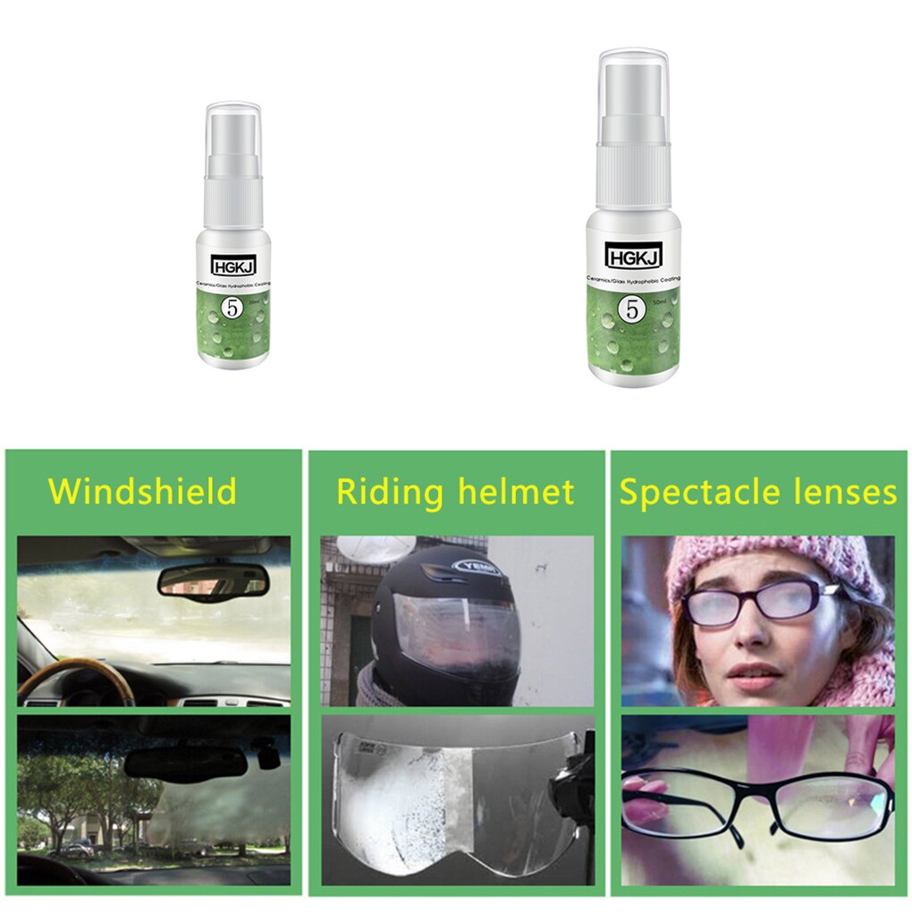 Agent Anti-buée de soin de voiture 50ml imperméable à l'eau Anti-pluie Anti-brouillard Spray pour lunettes Anti-buée en verre de fenêtre avant
