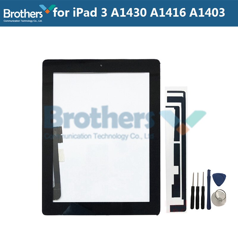 9,7 Tablet-Panel Für iPad 3 A1416 A1430 A1403 Digitizer Glas Sensor Montage mit Home Button Für iPad 3 Bildschirm replecement Top: Black ButtonAdhesive