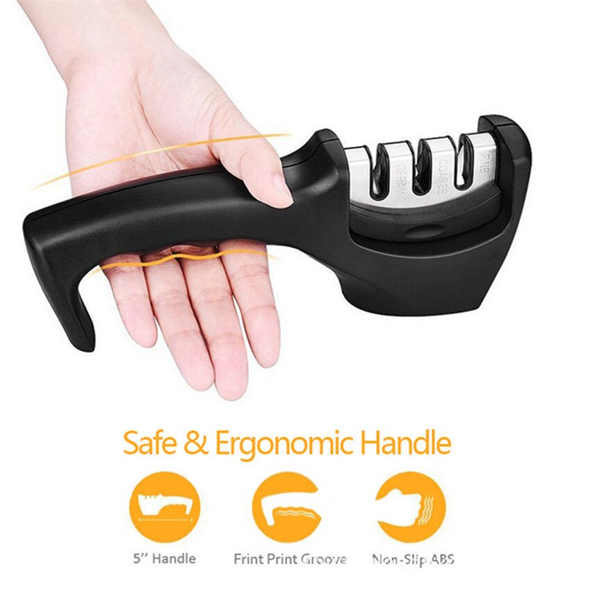 Wilona Household Handheld Kitchen Multi-functional Quickly Knife Sharpener Simple Stainless Steele Kong Kim Kitchen Tools: Default Title