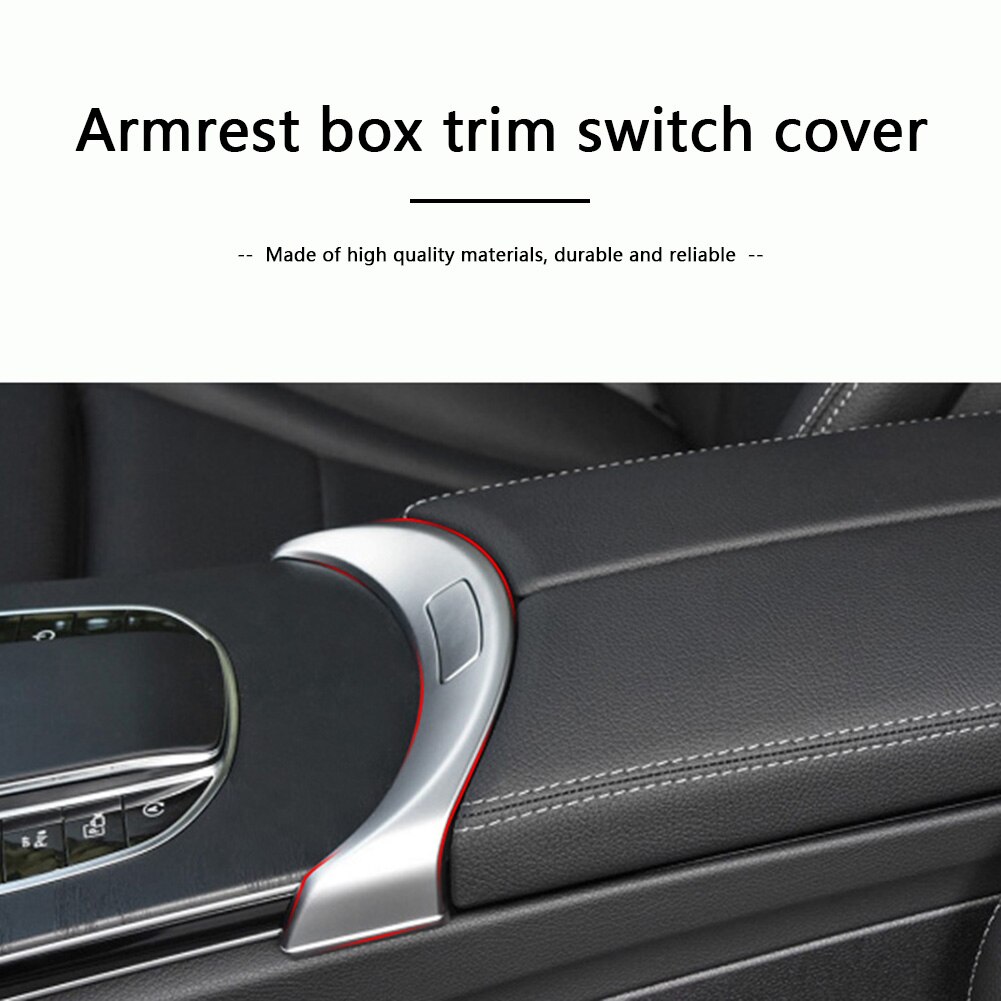 Chrome Center Console Armrest Switch Button Trim Cover For Mercedes Benz C GLC Class W205 W253 Silver Interior Parts