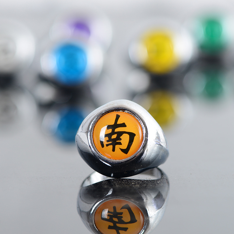 Anime Akatsuki Ring COS Uchiha Itach Pain Zetsu Konan Kakuzu Sasori Deidara Orochimaru Hidan Metal Rings Figure: Silver