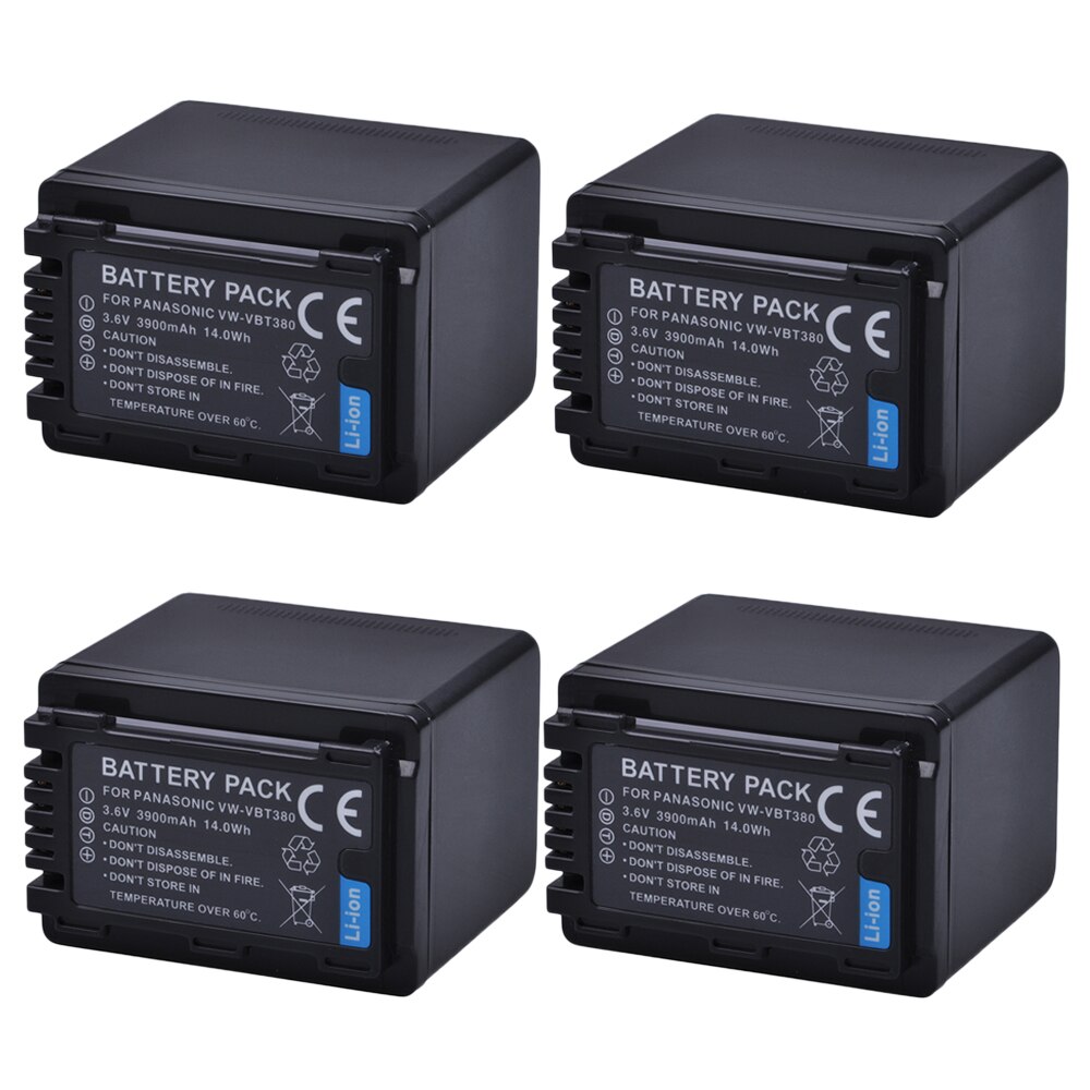 3.6V 3900mAh VW-VBT380 VW VBT380 VWVBT380 VW-VBT190 Battery for Panasonic HC-V260 HC-V380 HC-V380GK HC-V770 HC-V800 Battery